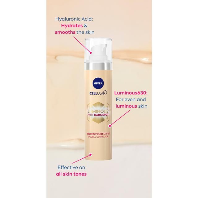 NIVEA Cellular Luminous 630 Tinted Day Fluid SPF 20 Double Corrector   50ml GOODS M&S   