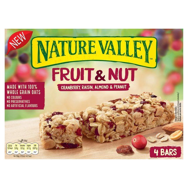 Nature Valley Fruit & Nut Cereal Bars Cranberry & Almonds   4 x 30g GOODS M&S   