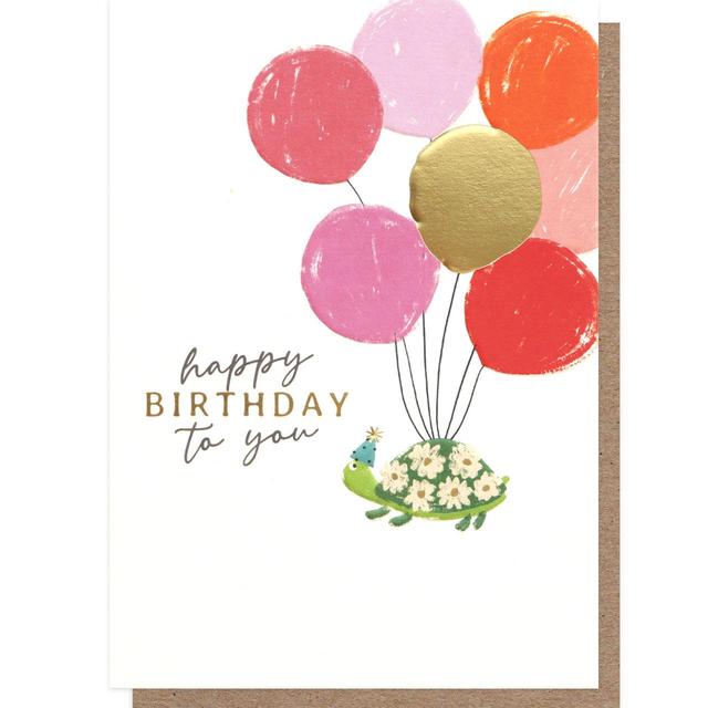 Turtle With Balloons Birthday Card GOODS M&S   