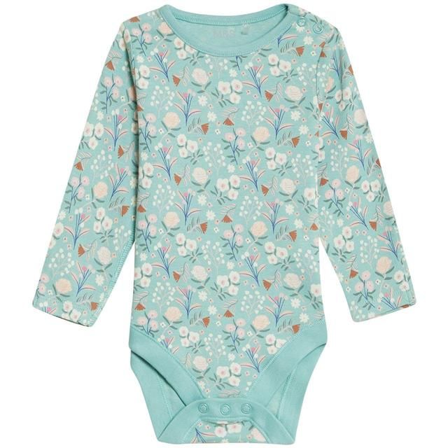 M&S Unisexn 3 Pack Pure Cotton Floral Bodysuits Multi 0-3 Years