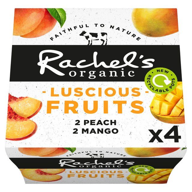 Rachel's Organic Luscious Fruits Peach & Mango   4 x 110g