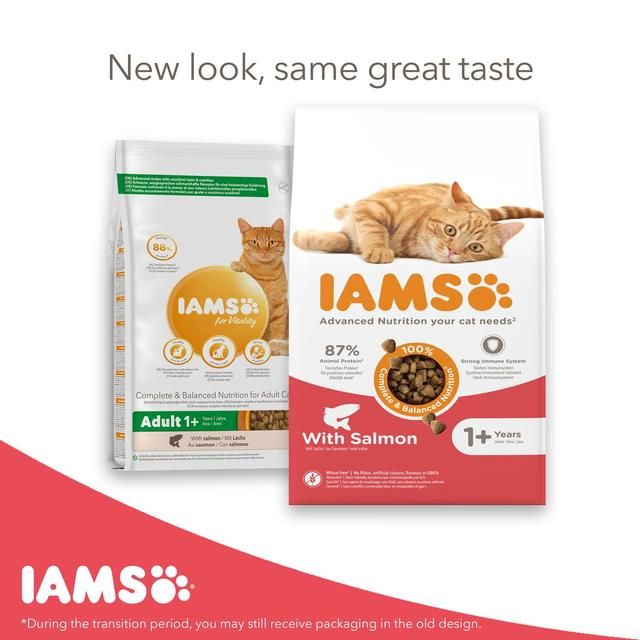 IAMS Adult Dry Cat Food Salmon   3kg