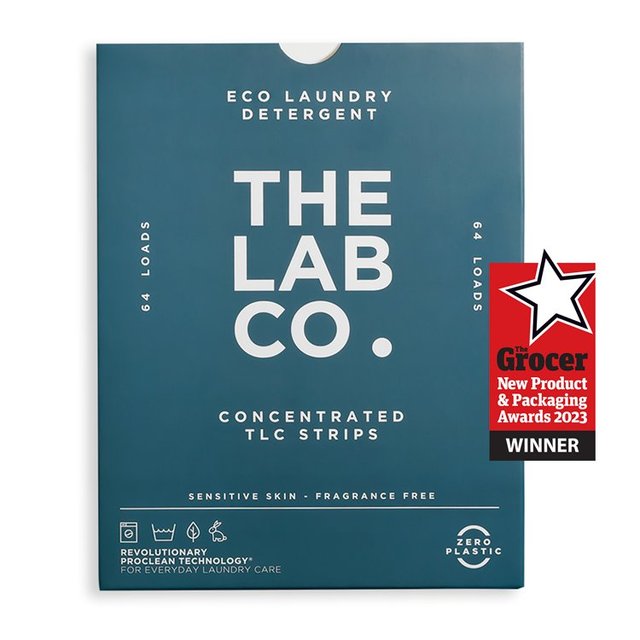 The Lab Co. Laundry Detergent Sheets Non Bio Fragrance Free 64 Loads   64 per pack GOODS M&S   