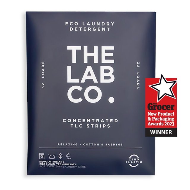 The Lab Co. Laundry Detergent Sheets Non Bio Relaxing Scent 32 Loads   32 per pack