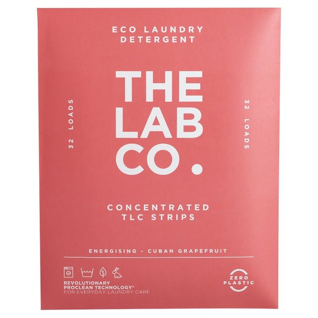 The Lab Co. Laundry Detergent Sheets Non Bio Energising Scent 32 Loads   32 per pack