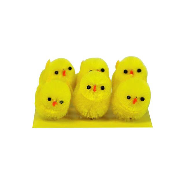 Yellow Chicks Easter Decorations   6 per pack