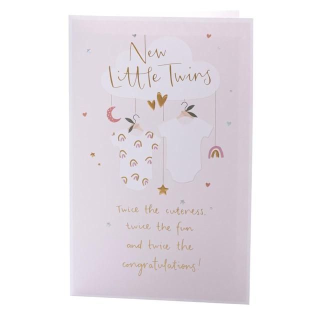 New Baby Twins Congratulations Card Home, Garden & Outdoor M&S   