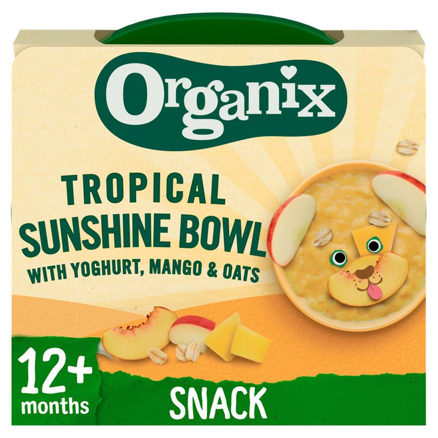 Organix Tropical Sunshine Bowl With Yoghurt, Mango & Oats Baby Food ASDA   