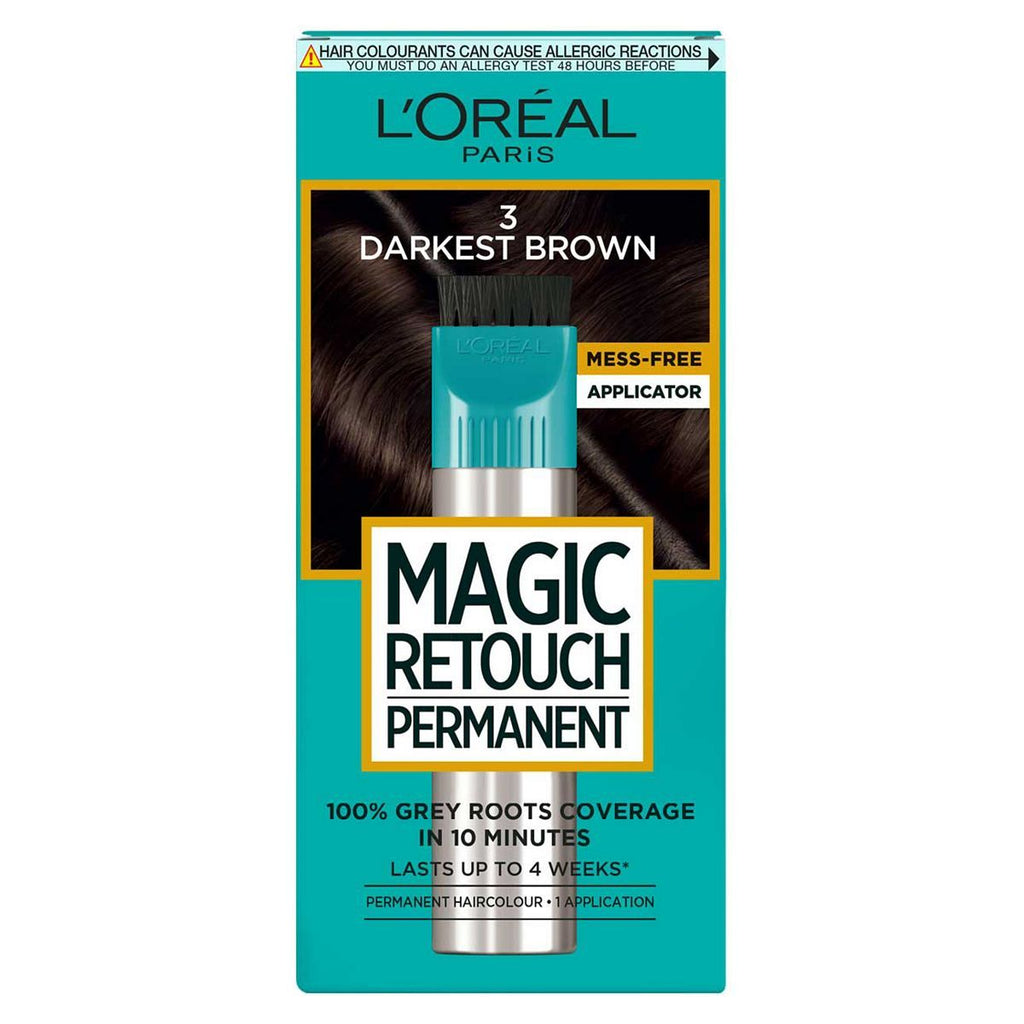 L’Oreal Paris Magic Retouch Permanent Darkest Brown Root Concealer, 100%  Roots Coverage With Easy Applicator, 150ml