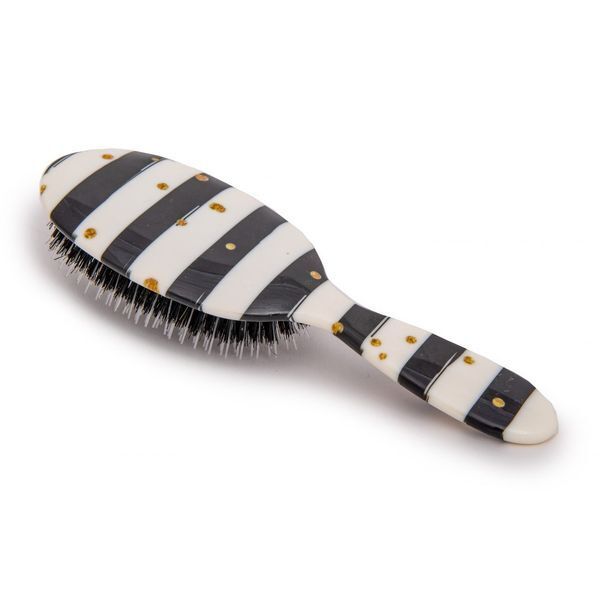 Rock & Ruddle BW Stripes Small Baby Bristle Hairbrush