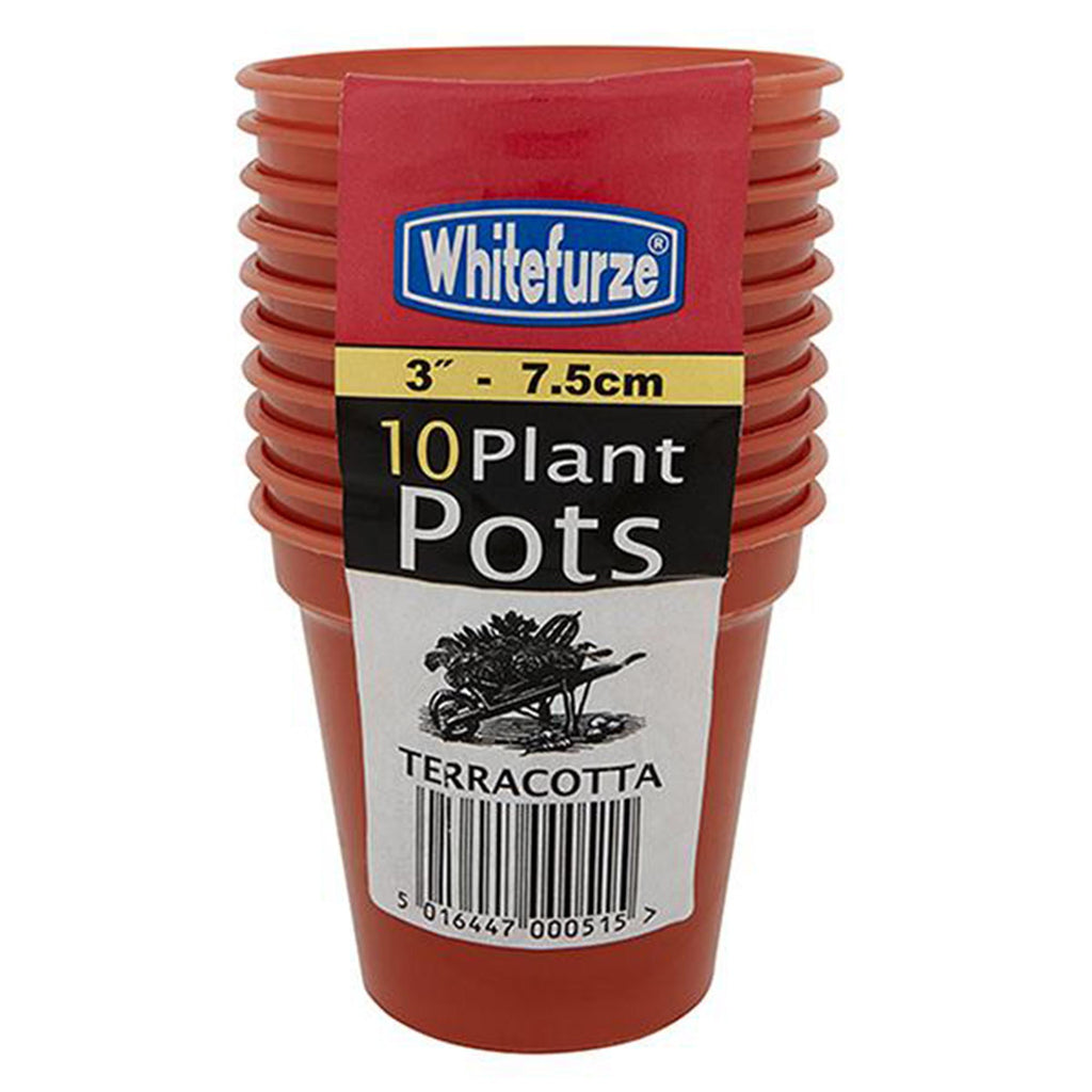 Whitefurze Plastic Pot 7.5Cm 10pk