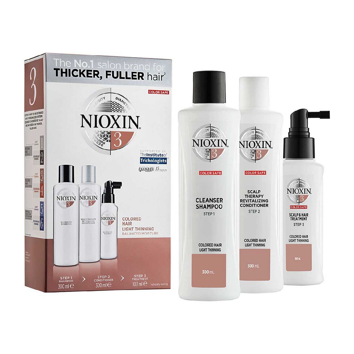 NIOXIN 3-part System 3 Loyalty Kit for Coloured Hair with Light Thinning GOODS Boots   