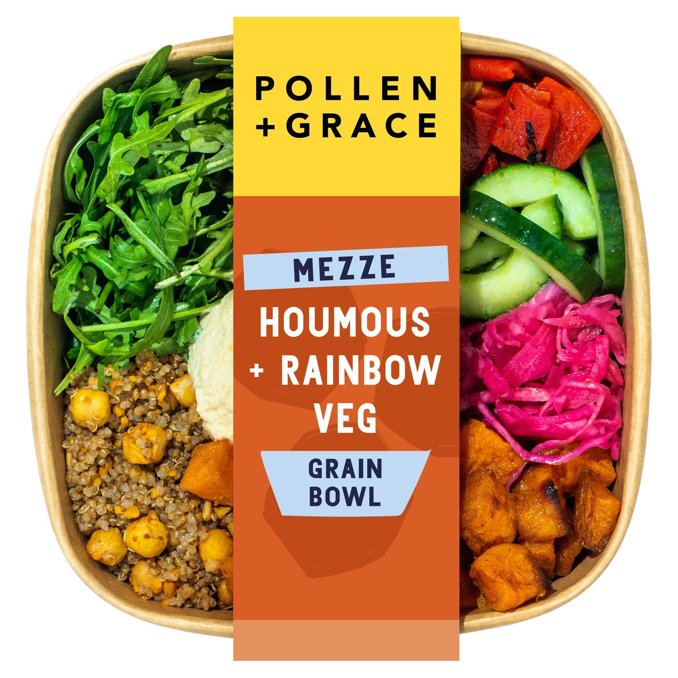 Pollen + Grace Mezze Houmous Rainbow Veg Grain Bowl 275g GOODS Sainsburys   