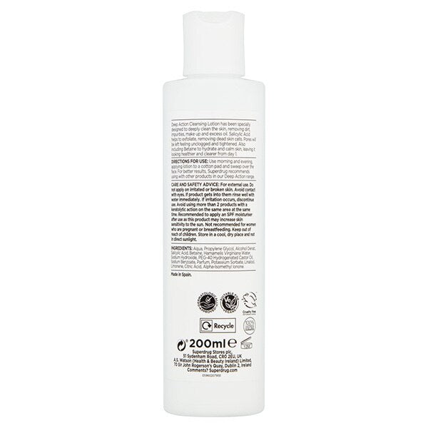 Superdrug Deep Action Cleansing Lotion 200ml GOODS Superdrug   