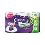 Cushelle Quilted Tubeless Toilet Roll 50% More Sheets   6 per pack