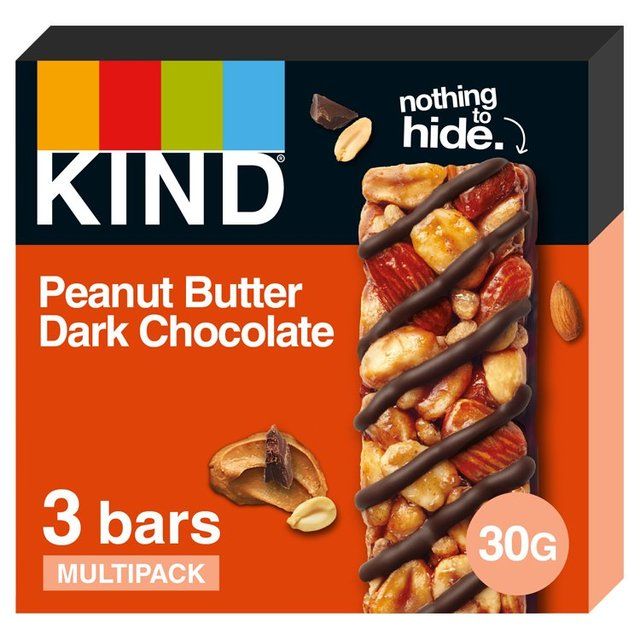 KIND Peanut Butter Dark Chocolate Snack Bars Multipack   3 x 30g