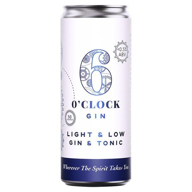 6 O'clock Gin Light & Low Gin & Tonic   250ml