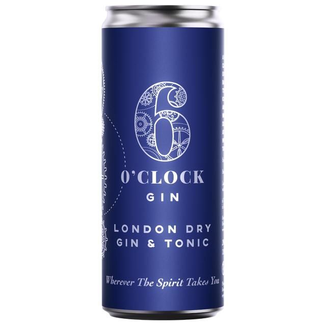 6 O'clock Gin London Dry Gin & Tonic   250ml