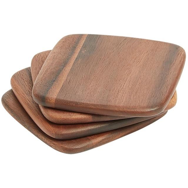 M&S Collection Acacia Wooden Coasters One Size Natural   4 per pack GOODS M&S   