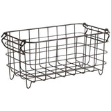 M&S Collection Small Stackable Wire Storage Basket One Size Black GOODS M&S   