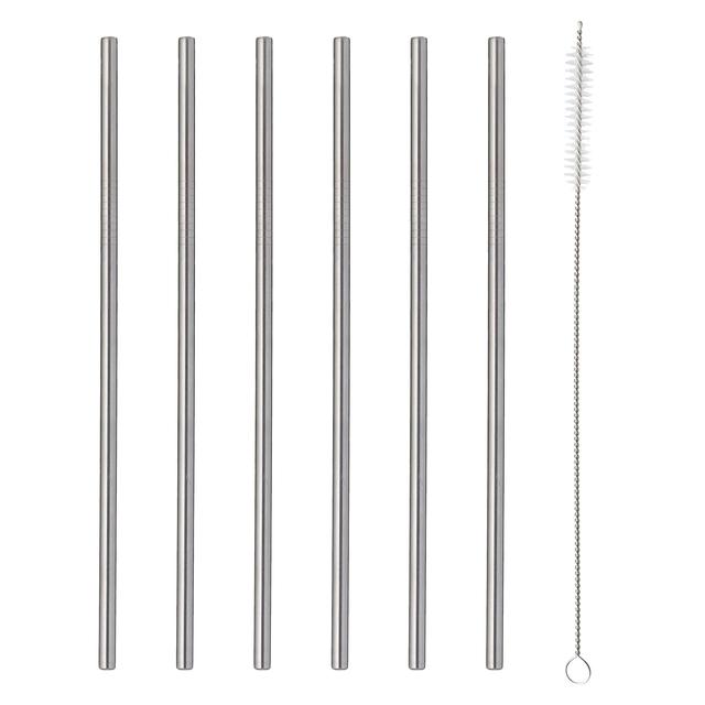 Viners Barware Long Steel Drinking Straws   6 per pack GOODS M&S   