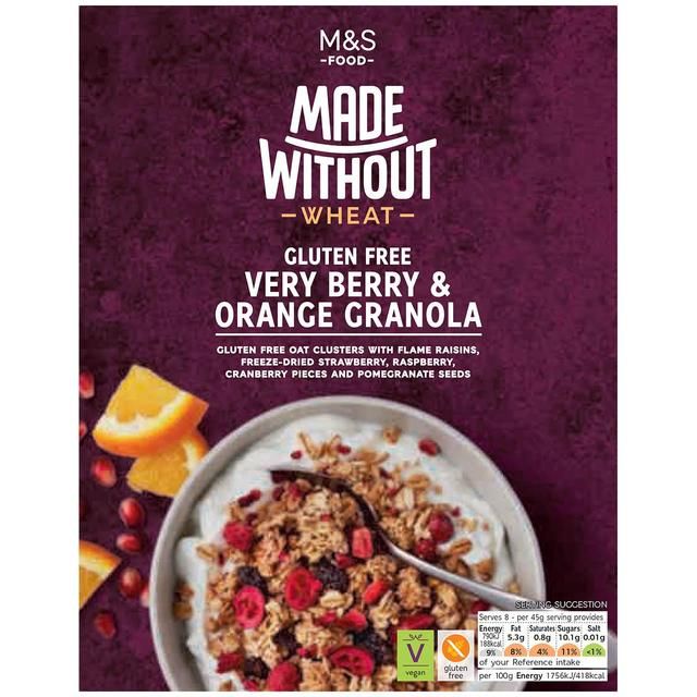 M&S Made Without Very Berry & Orange Granola   360g