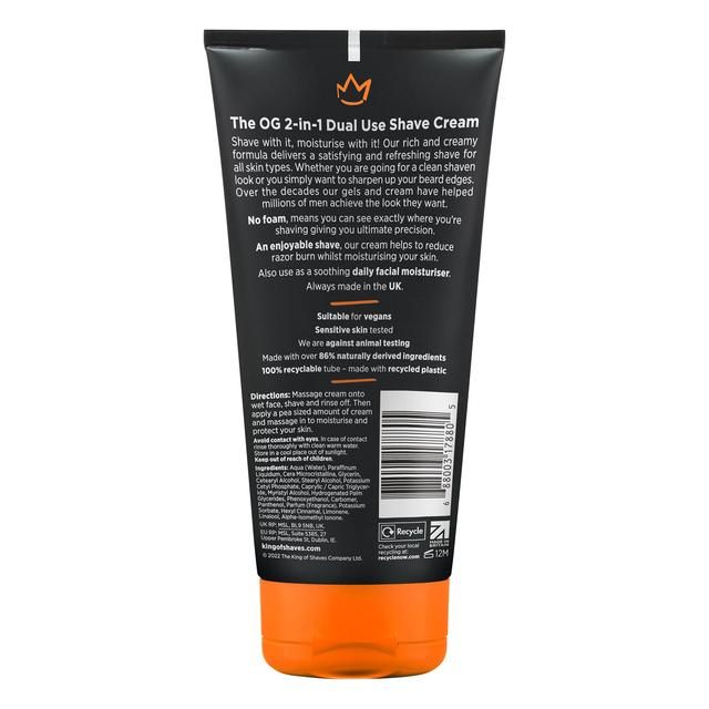 King of Shaves Dual-Use Shave Cream & Daily Moisturiser   175ml