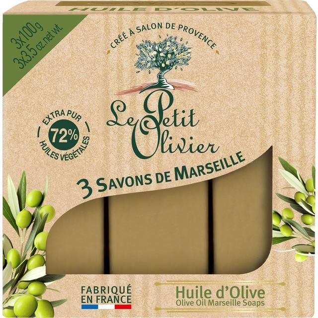 Le Petit Olivier Olive Oil Marseille soaps   3 x 100g