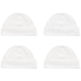 M&S  Pure Cotton Hats 4 Pack 0-12 Months White GOODS M&S   