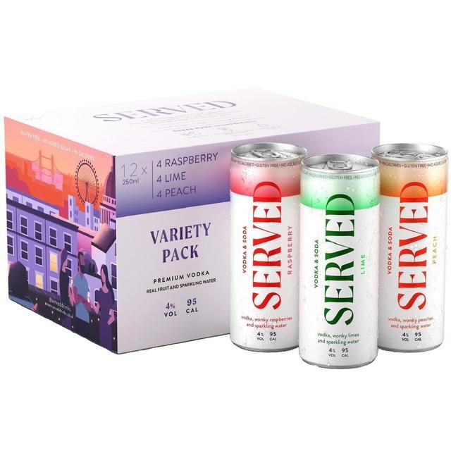 Served Hard Seltzer Variety Pack   12 x 250ml GOODS M&S   