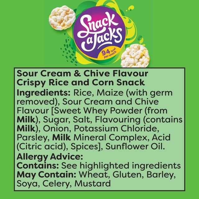 Snack a Jacks Sour Cream &amp; Chive Rice Cakes   24g