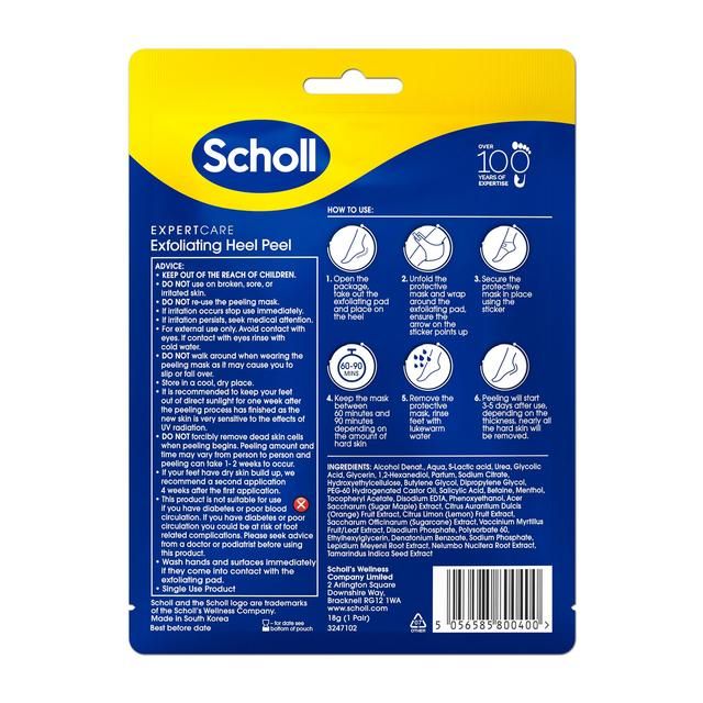 Scholl Exfoliating Heel Peel Foot Mask GOODS M&S   