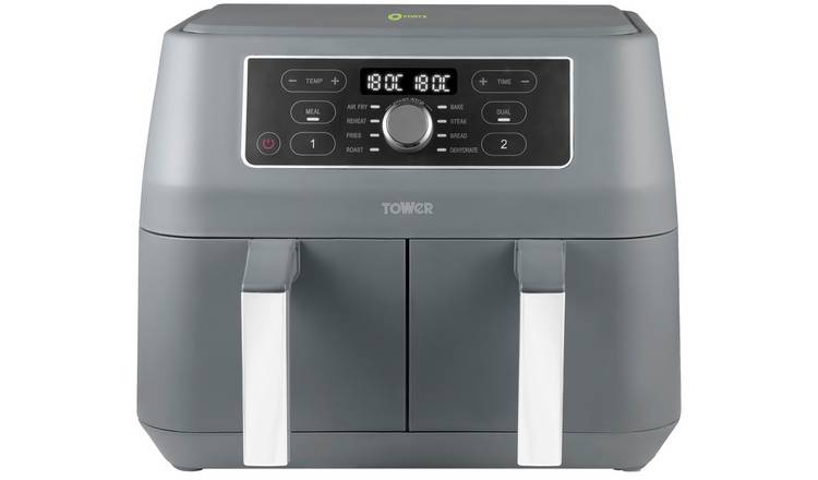 Tower T17181 Vortx Dual Basket 8L Air Fryer - Grey GOODS Argos