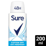 Sure Women Antiperspirant Deodorant Cotton Dry Aerosol   200ml GOODS M&S   