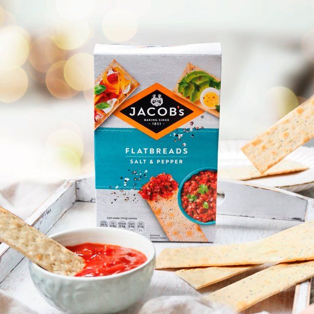 Jacob's Flatbreads Salt &amp; Black Pepper Crackers   150 per pack