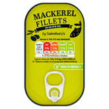 Sainsbury's Mackerel Fillets in Olive Oil 125g (90g*) Fish Sainsburys   