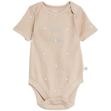 M&S Cotton Rich Spot Big Hugs Slogan Bodysuit Newborn- 12 Months Biscuit GOODS M&S   