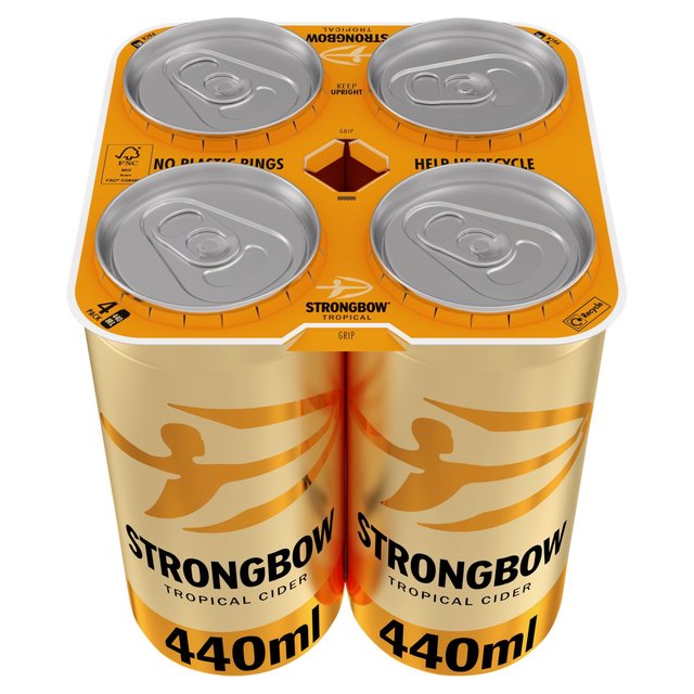 Strongbow Tropical Can Cider   4 x 440ml GOODS M&S   