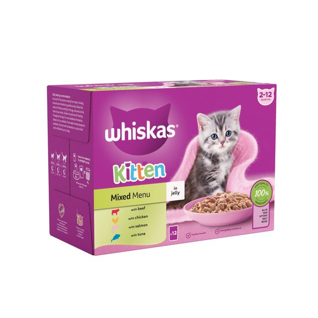 Whiskas Kitten 2-12months Mixed Fish & Meat in Jelly   12 x 85g GOODS M&S   