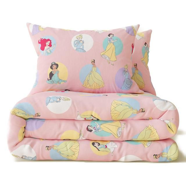 M&S Spotted Disney Princesses Bedset Single Pink Mix