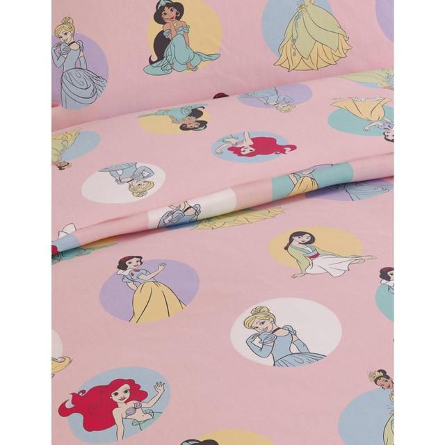 M&S Spotted Disney Princesses Bedset Single Pink Mix