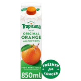 Tropicana Long Life Pure Original Orange Fruit Juice with Bits   850ml GOODS M&S   