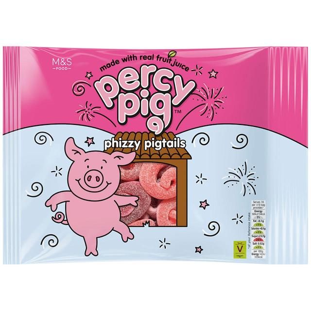 M&S Percy Pig Large Phizzy Pigtails   400g GOODS M&S   