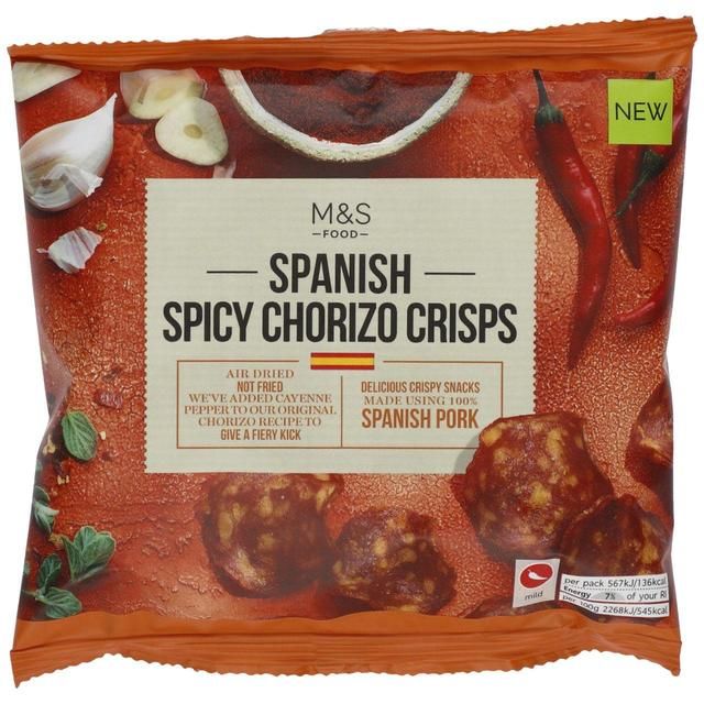 M&S Spanish Spicy Chorizo Crisps   25g