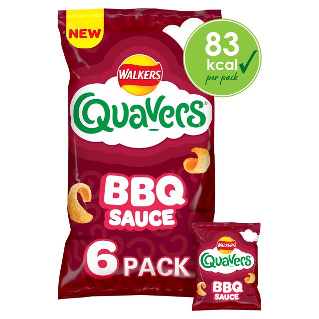 Walkers Quavers BBQ Sauce Multipack Snacks Crisps   6 per pack GOODS M&S   