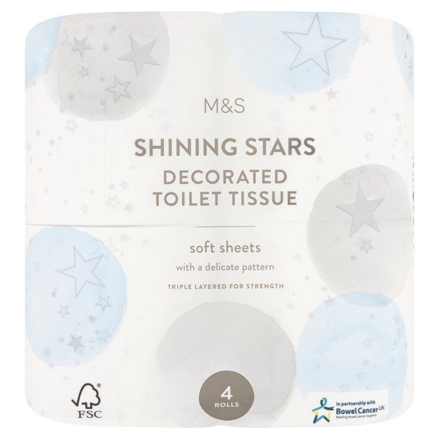 M&S Silver Stars Toilet Paper   4 per pack