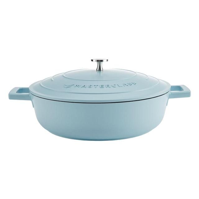 MasterClass Sky Blue Cast Aluminium Shallow Casserole Dish 4L GOODS M&S   