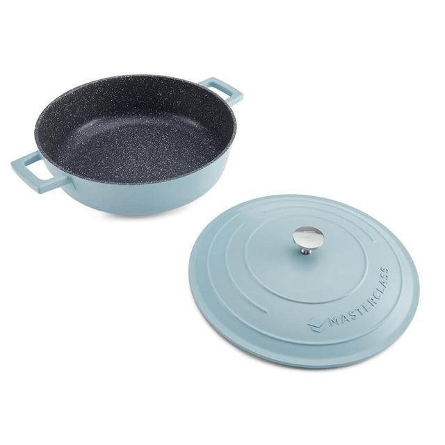 MasterClass Sky Blue Cast Aluminium Shallow Casserole Dish 4L