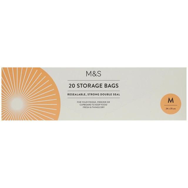 M&S 20 Medium Resealable Storage Bags   20 per pack