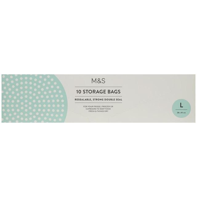 M&S 10 Large Resealable Storage Bags   10 per pack GOODS M&S   